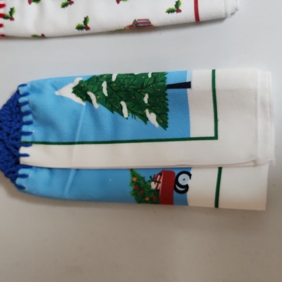 New Christmas Theme 3pc Set Handmade Kitchen Hand Towels Lot # 2 - Picture 8 of 12